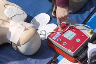 automated external defibrillator with dummy