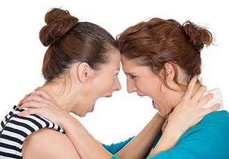 two women in conflict